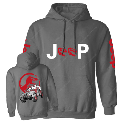 Dinosaur On The Back Of An Off-Road Vehicle Jp Casual Hoodie