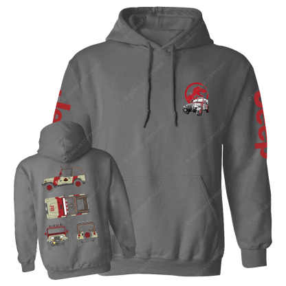 Dinosaur On The Back Of An Off-Road Vehicle Jp Casual Hoodie