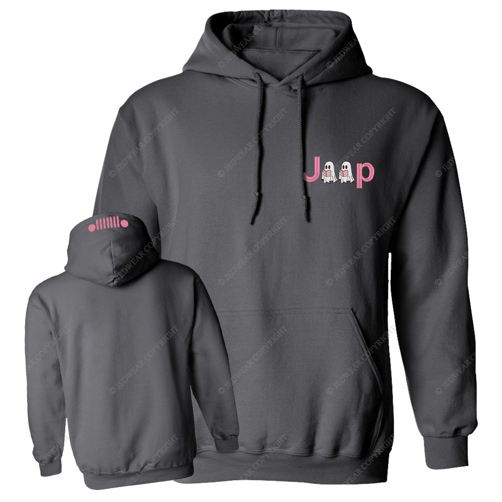 Pink Halloween Reading Ghosts Jp Embroidered Casual Hoodie