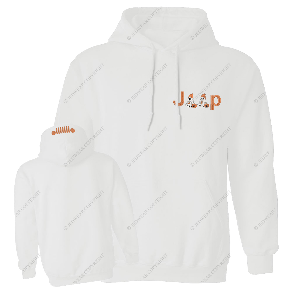 Halloween Pumpkin Ghosts Jp Embroidered Casual Hoodie