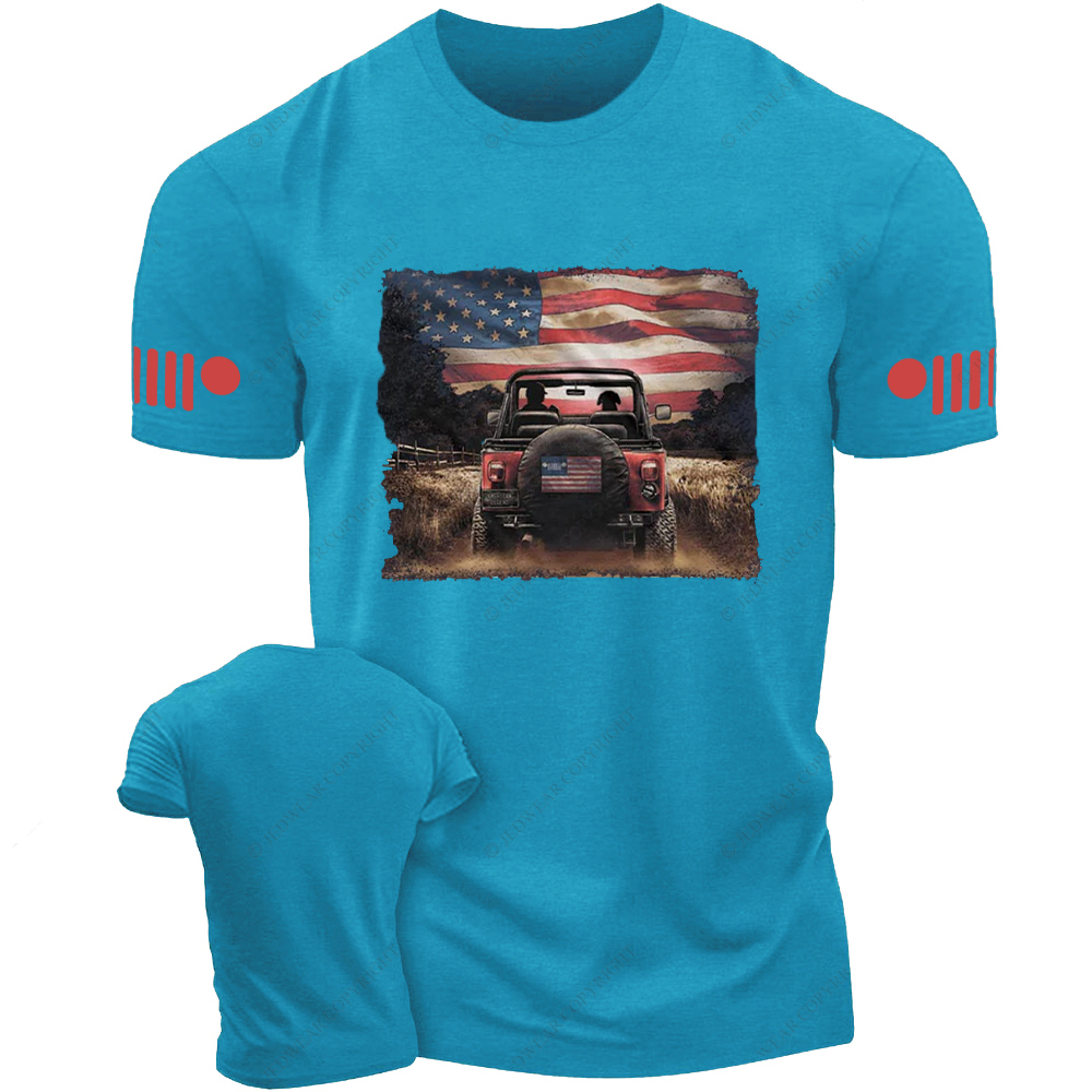 Country Road American Flag Dog Jp T-Shirt