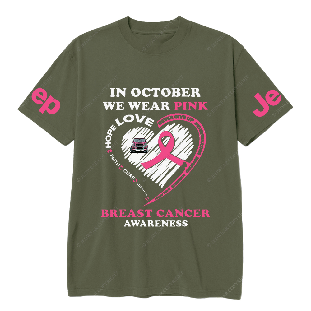 In October We Wear Pink Breast Cancer Awareness Jp T-shirt