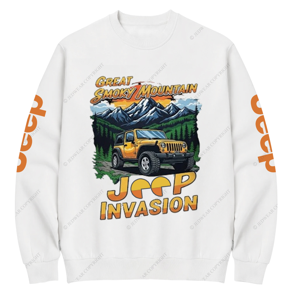 Great Smoky Mountain Invasion Sun Tree Jp Crew Neck Sweatshirt