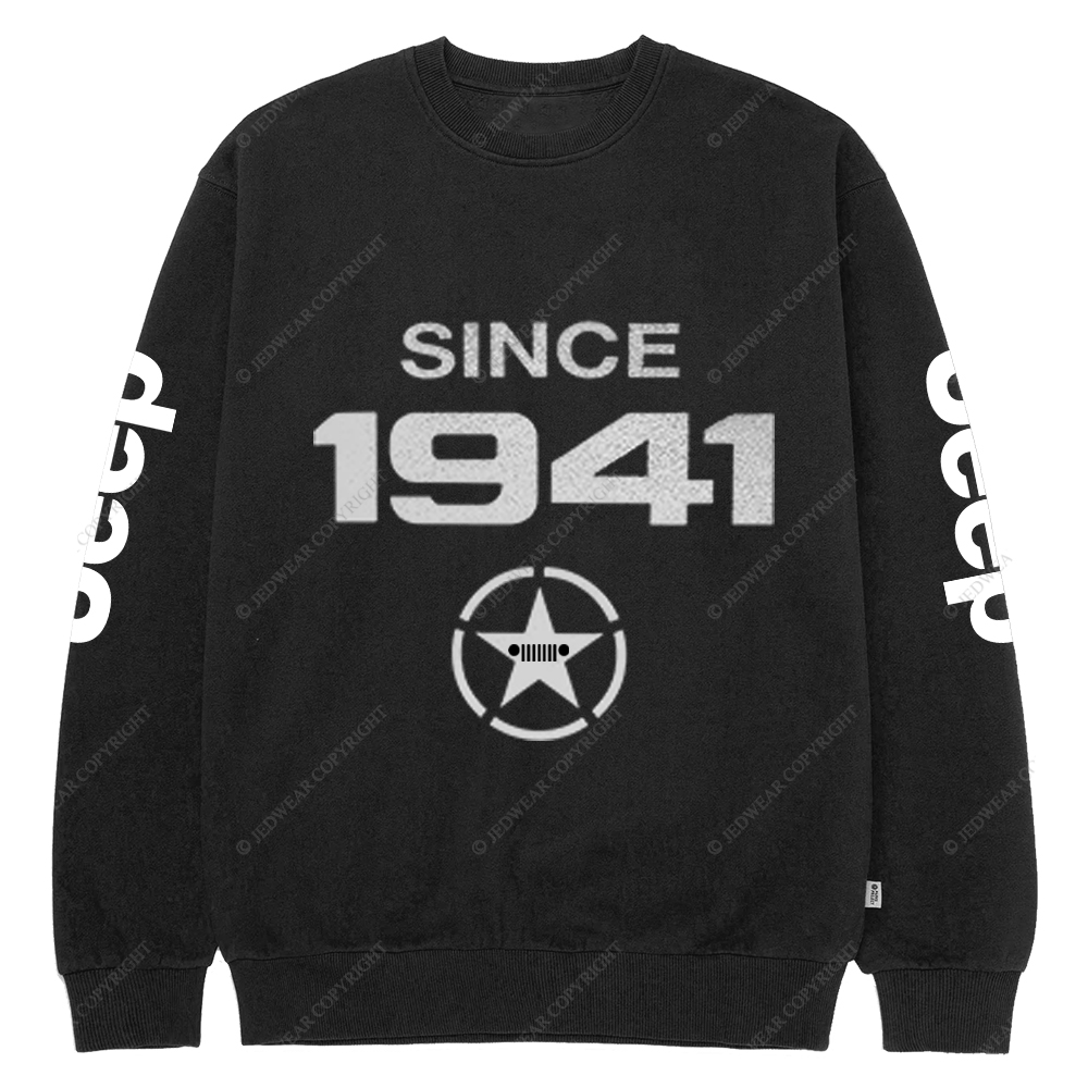 Vintage Military Star Circle Since 1941 Jp Crew Neck Sweatshirt