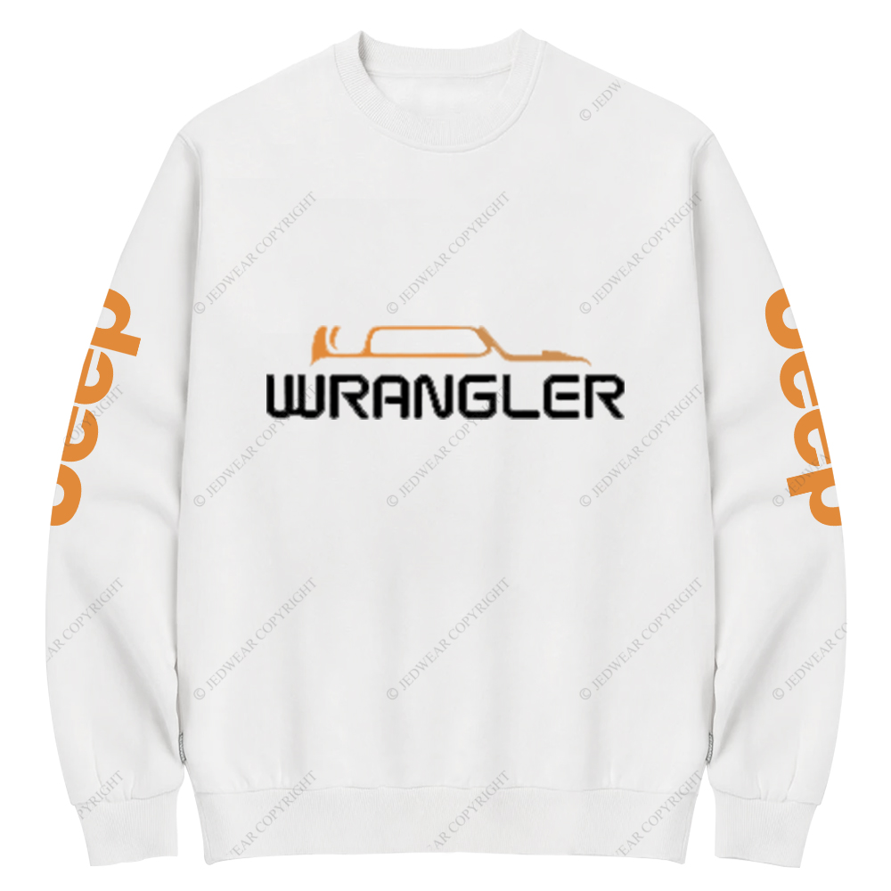 Jp Wrangler Orange Silhouette Jp Crew Neck Sweatshirt
