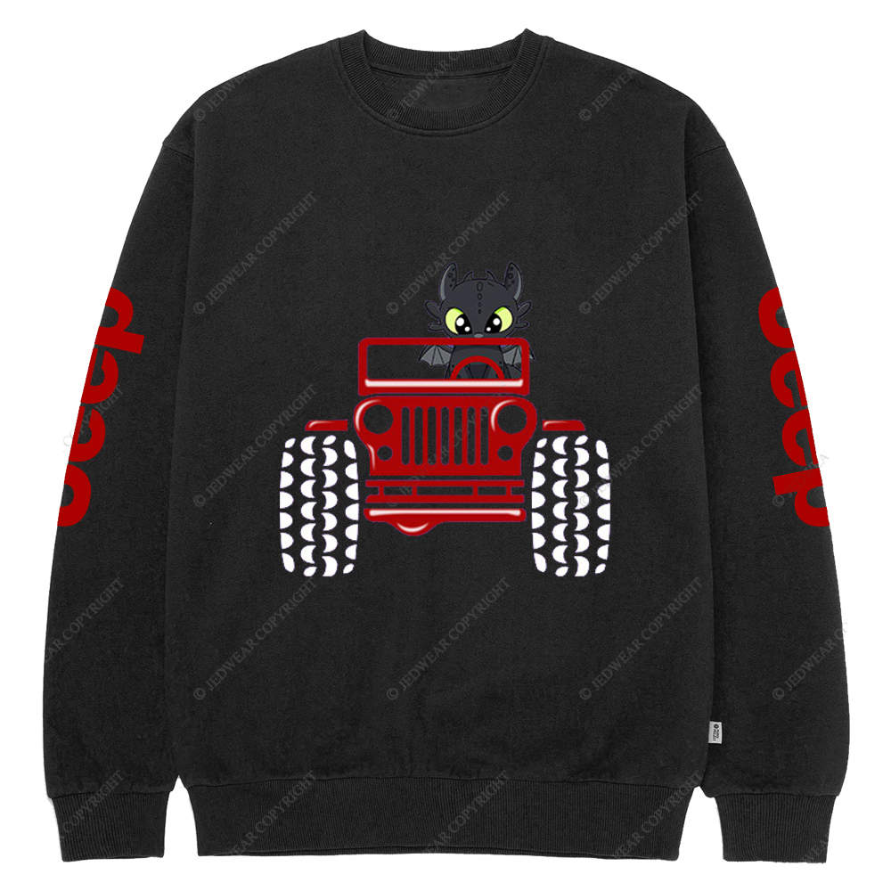 Halloween A Little Bat Is Driving A Car Jp Crew Neck Sweatshirt