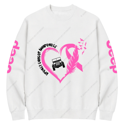Breast Cancer Awareness Love Butterfly Jp Crew Neck Sweatshirt