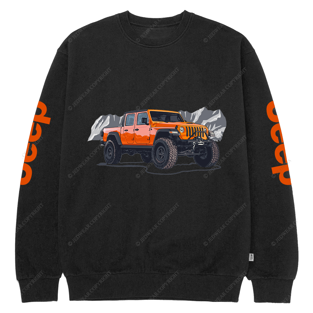 Truck Driving On Mountain Road Four-Wheeler Jp Crew Neck Sweatshirt