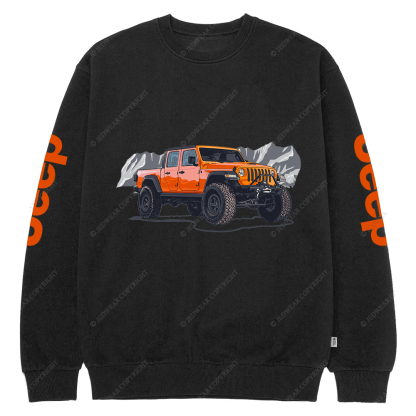 Truck Driving On Mountain Road Four-Wheeler Jp Crew Neck Sweatshirt