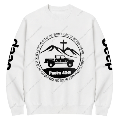Religion The Lifted Me Out Of The Slimy Pit Psalm 40:2 Jp Crew Neck Sweatshirt