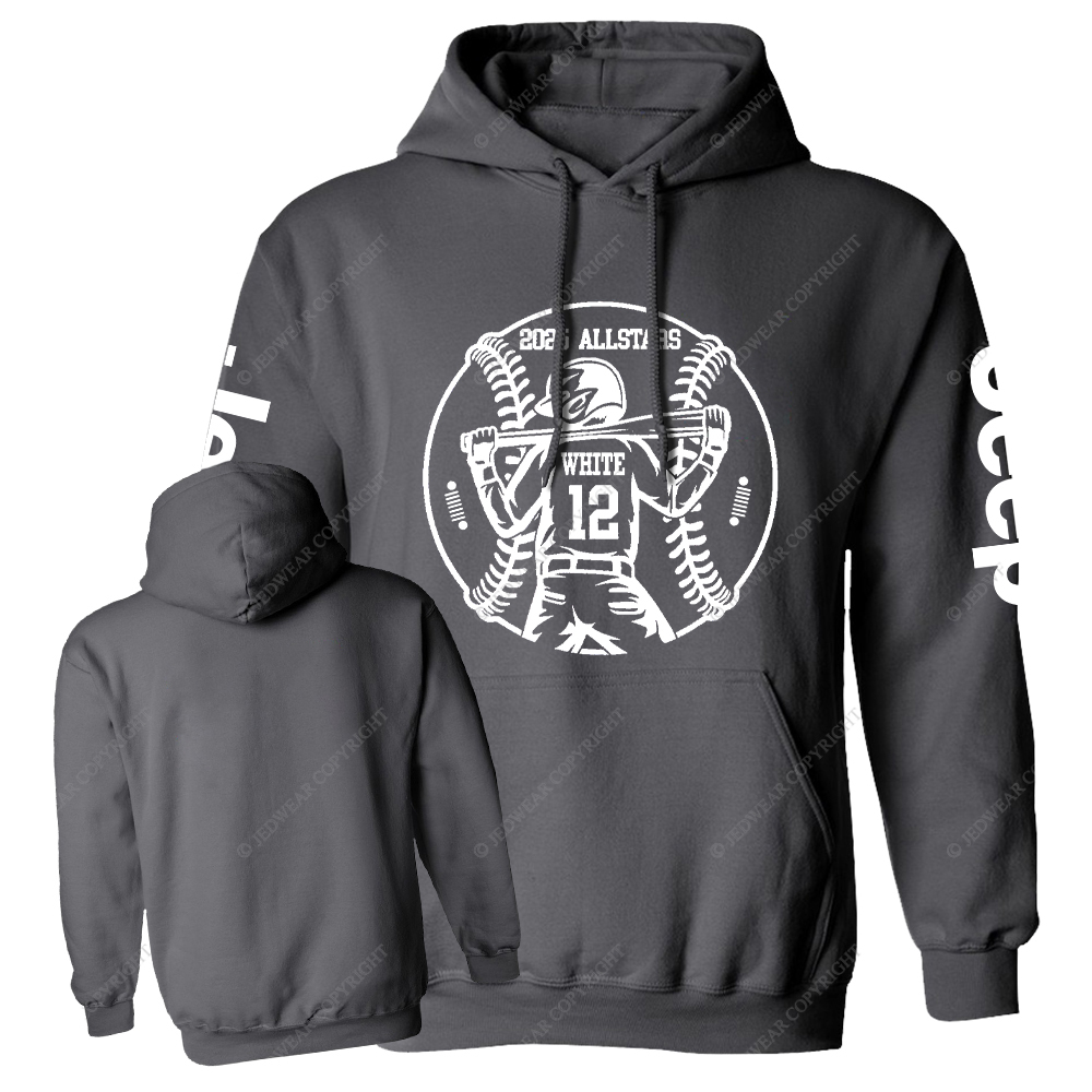 2025 Allstars White 12 Baseball Jp Casual Hoodie