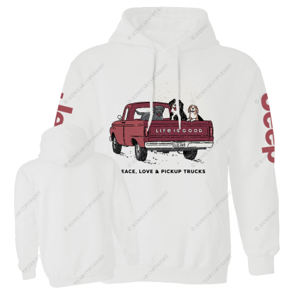 Life Is Good Women's Peace Love Pickup Trucks Jp Casual Hoodie