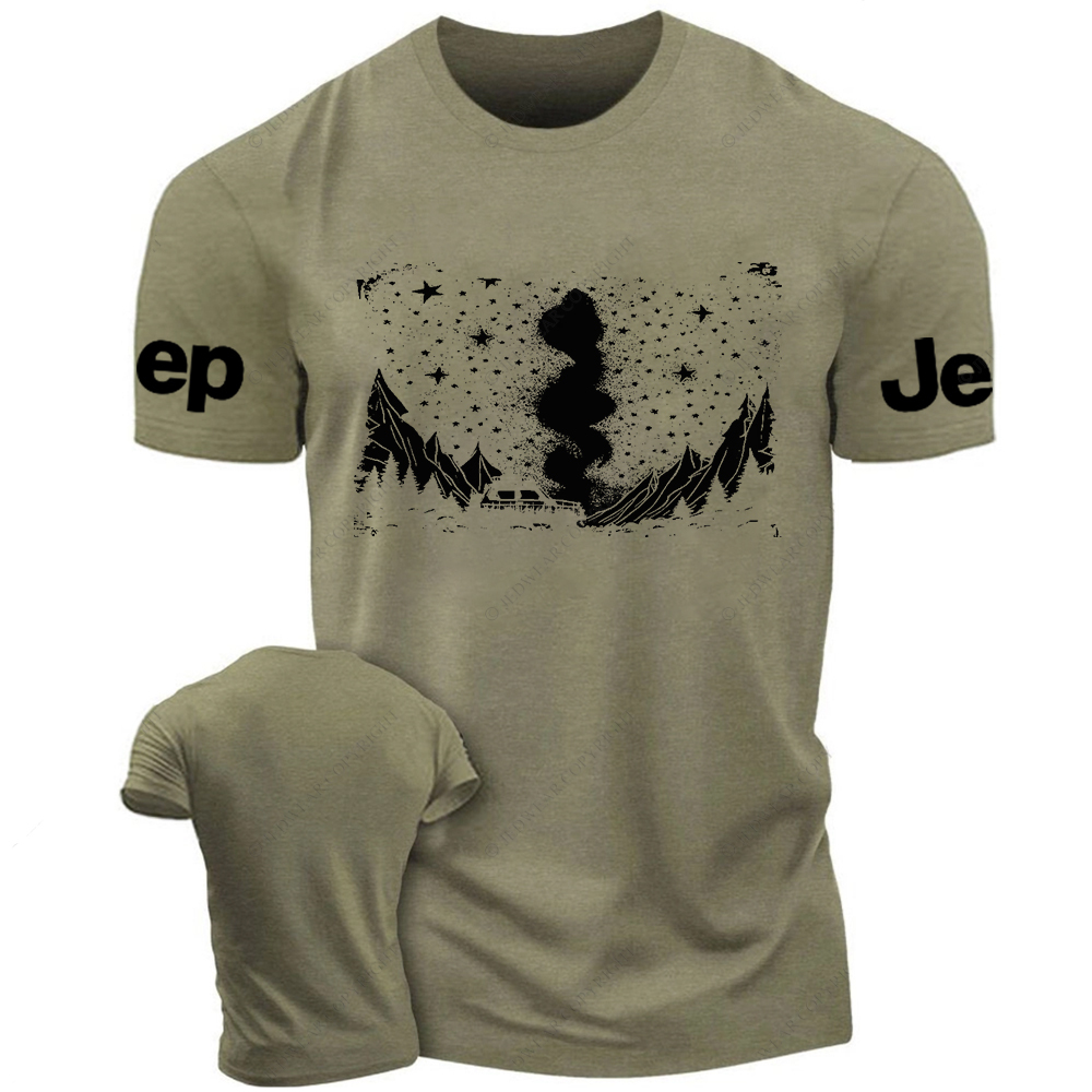 Woods Under The Starry Sky Night Drive Through Mountains Jp T-Shirt