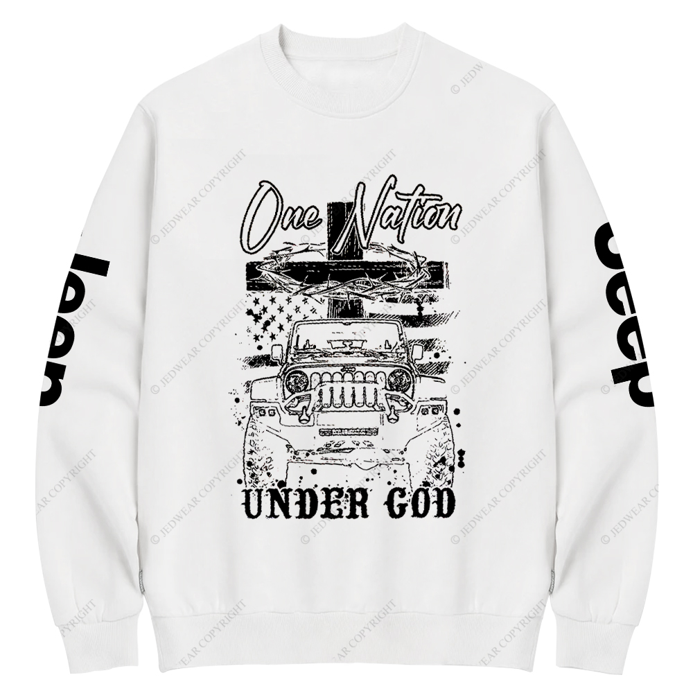 Jesus Religion One Nation Under God Jp Crew Neck Sweatshirt