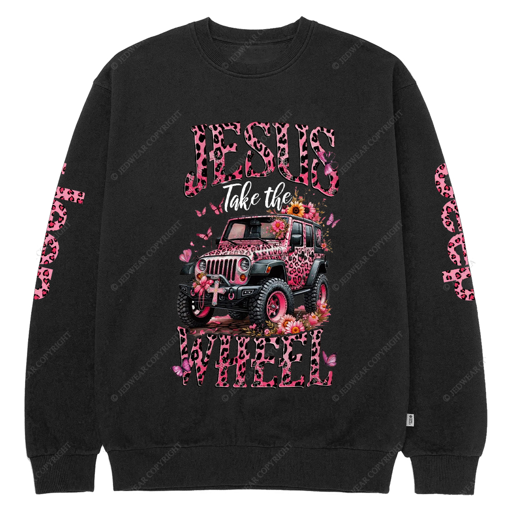Religion Jesus Take The Wheel Jp Crew Neck Sweatshirt