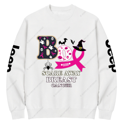 Scare Away Breast Cancer Jp Crew Neck Sweatshirt