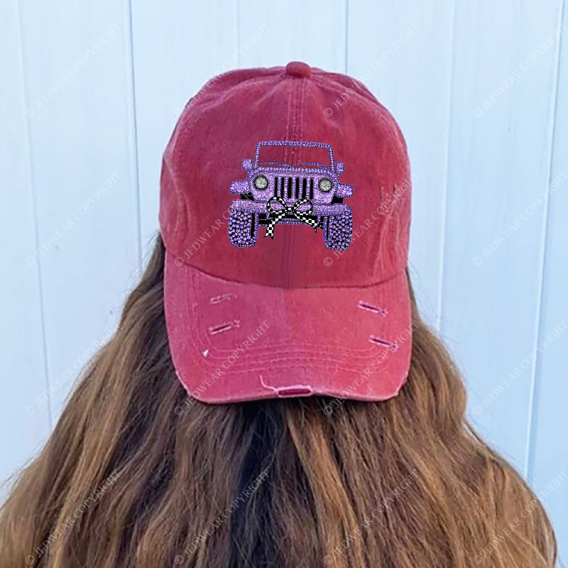 Girl Purple Car Bling Bling Jp Baseball Cap