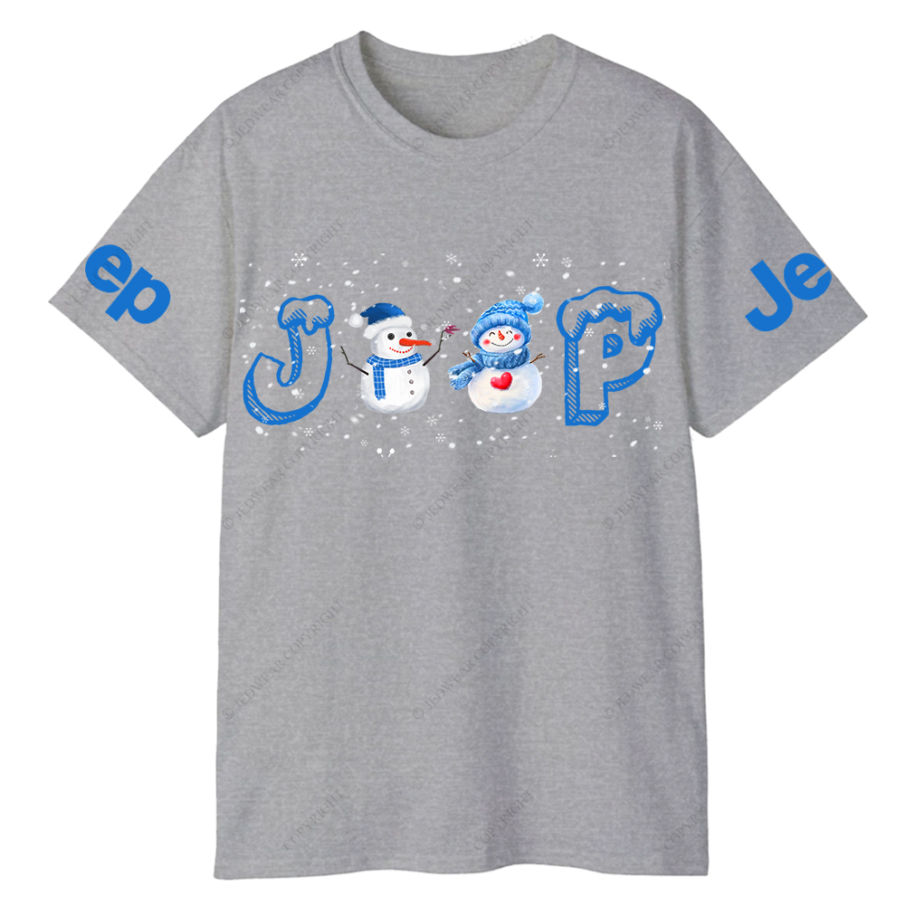 Merry Christmas Snowman Blue Jp T-Shirt