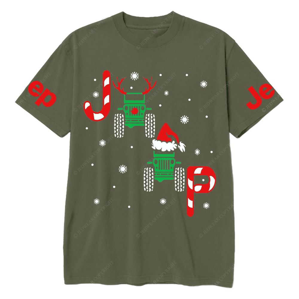 Merry Christmas Snowflakes Antlers Jp T-Shirt