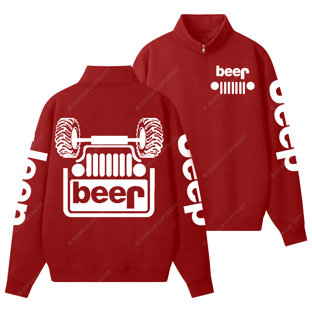 Funny Retro Beer Lover Jp Half-Zip Jacket Sweatshirt