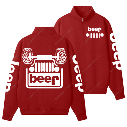 Funny Retro Beer Lover Jp Half-Zip Jacket Sweatshirt