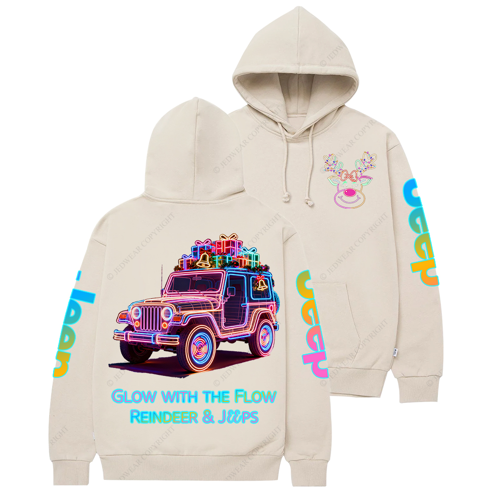 Glow With The Flow Reindeer Jp Casual Hoodie