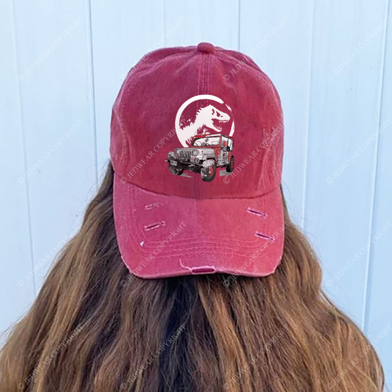 Dinosaur On The Back Of An Off-Road Vehicle Jp Baseball Cap