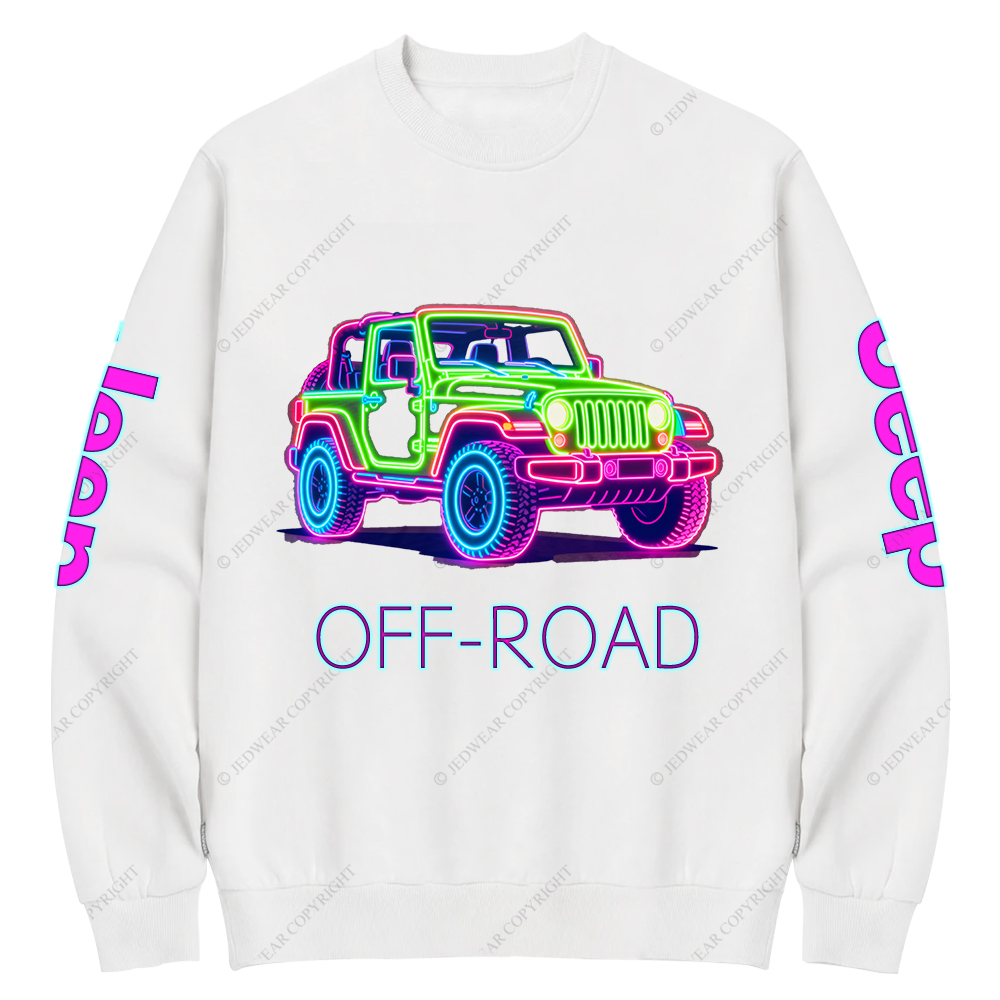Colorful Neon Lines Off-Road Car Jp Crew Neck Sweatshirt