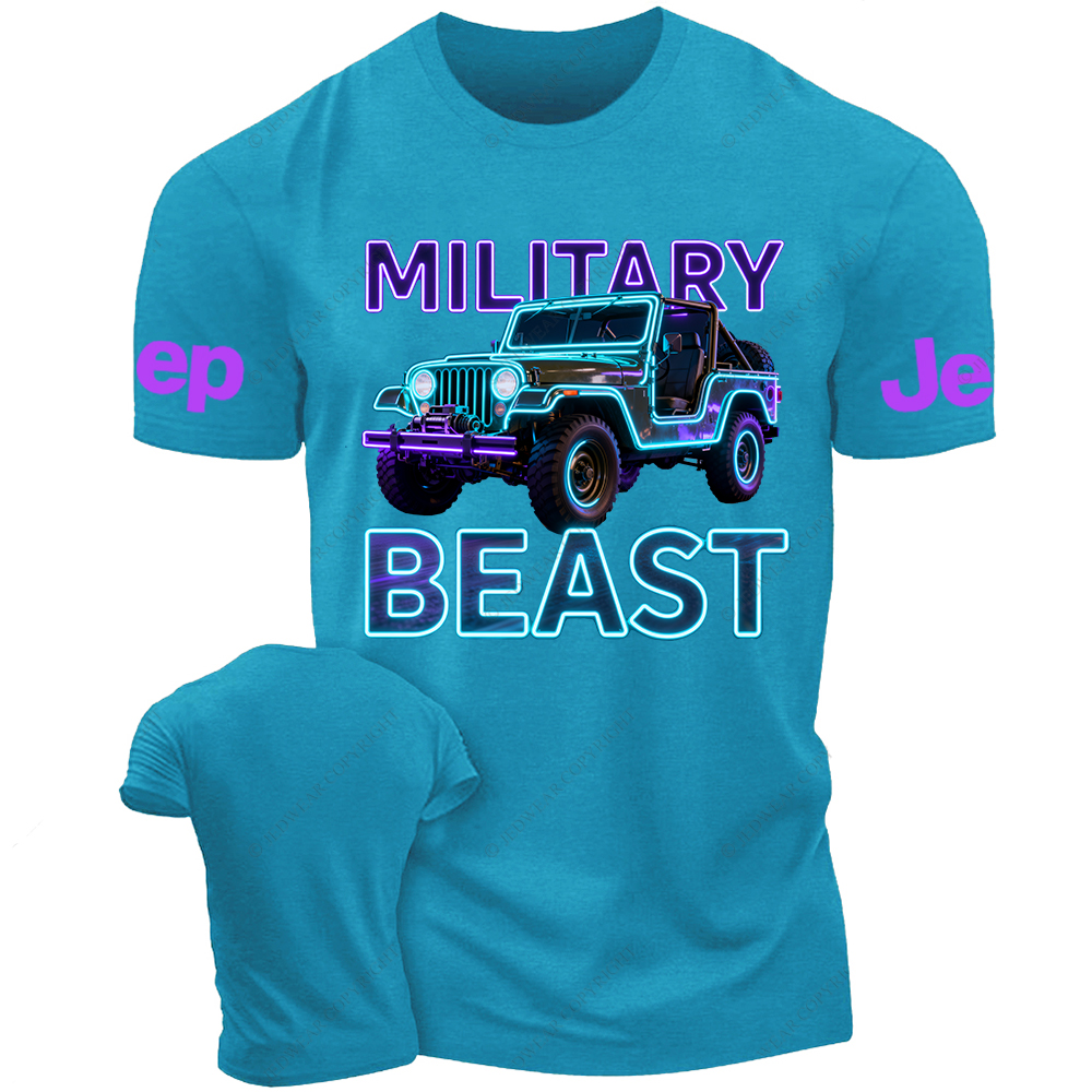 Colorful Neon Lines Off-Road Military Beast Jp T-Shirt