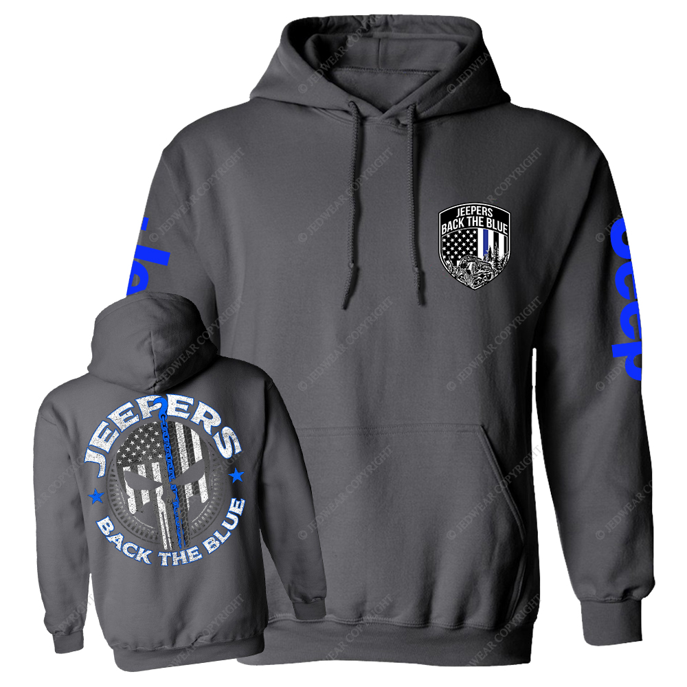 Policeman Jp Back The Blue Police Skull Jp Casual Hoodie