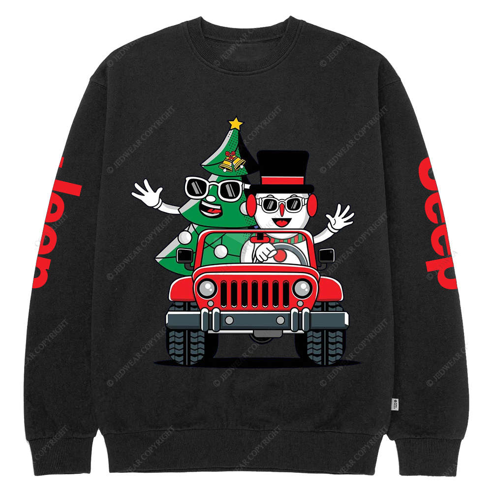 Santa And Reindeer Driving Christmas Jp Casual Hoodie