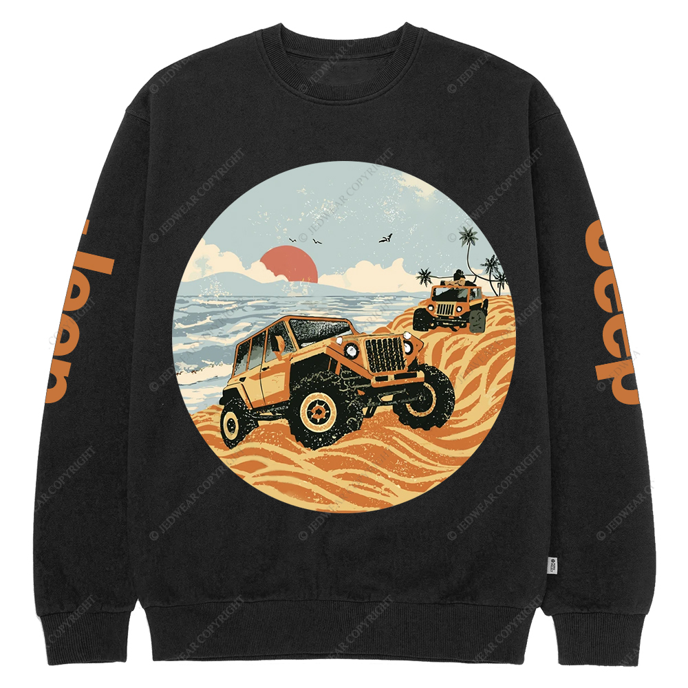 Sunset Sea Surf Jp Crew Neck Sweatshirt