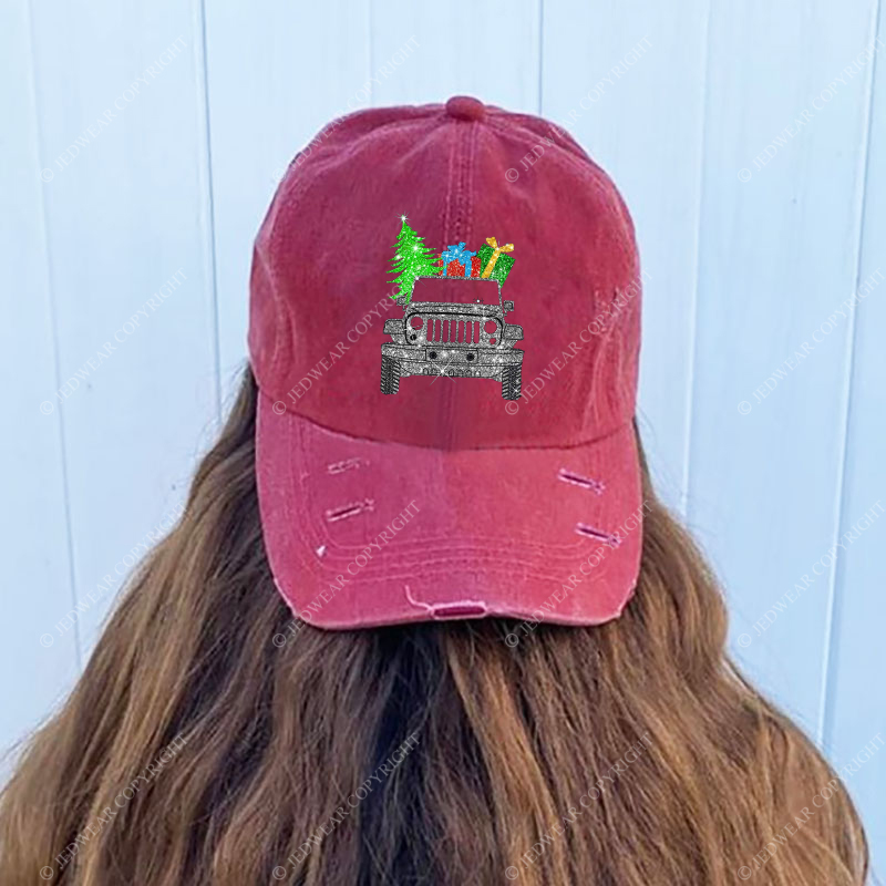 Merry Christmas Bling Car Jp Baseball Cap