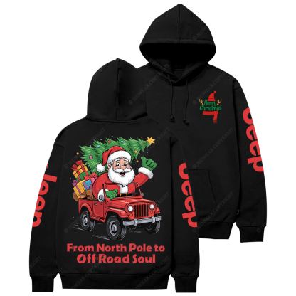 Christmas Santa Riding Monster Truck Xmas Jp Casual Hoodie