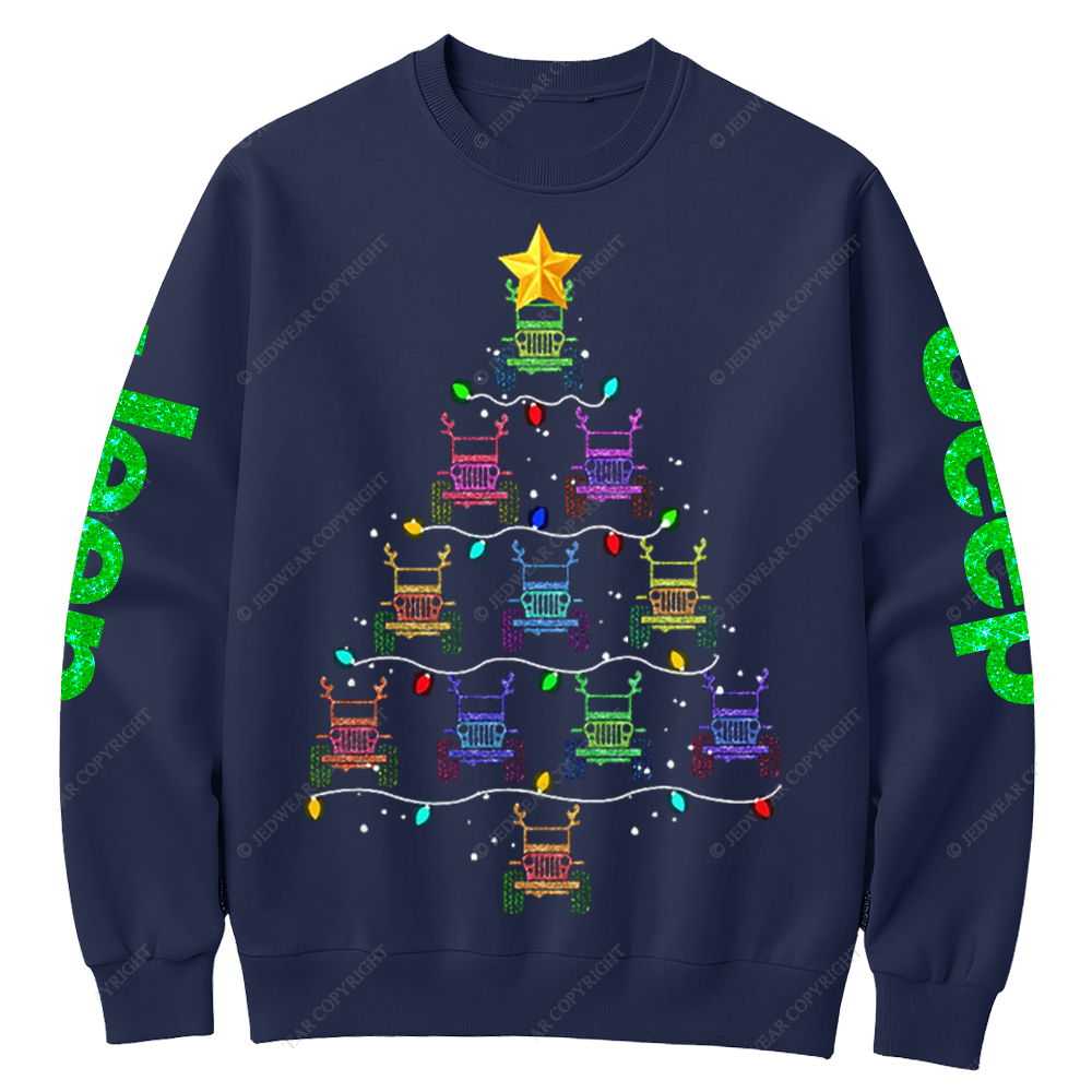 Bling Car Merry Christmas Jp Crew Neck Sweatshirt