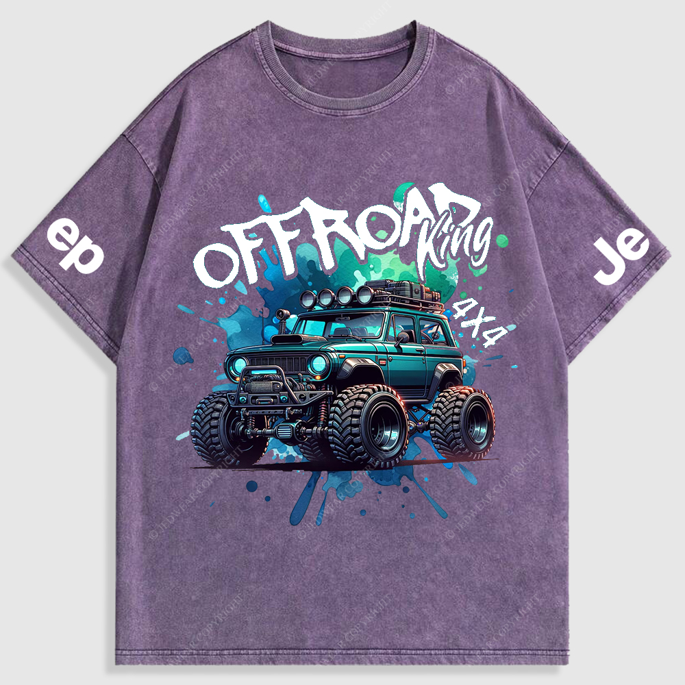 Jp Off Road King 4x4 Colorful  Washed T-Shirt