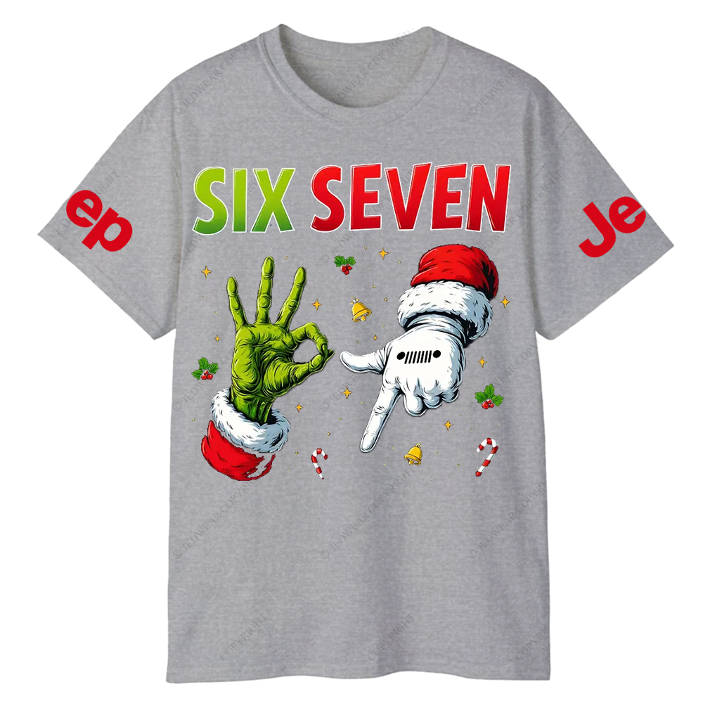 Six Seven Christmas Slang Xmas Meme Funny Number Jp T-Shirt