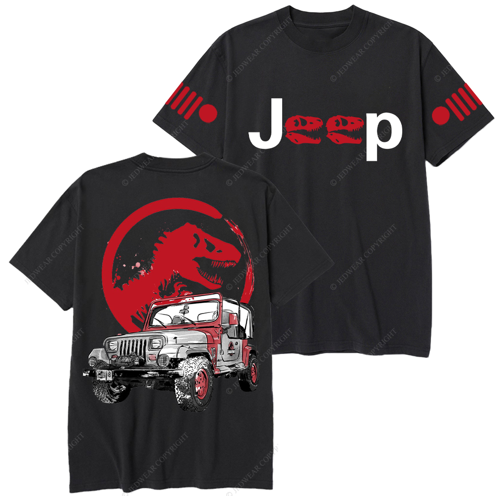 Dinosaur On The Back Of An Off-Road Vehicle Jp T-Shirt