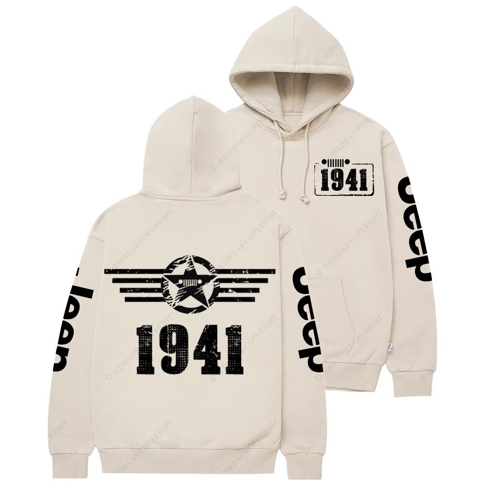 Since 1941 Military Star Rectangle Time Jp Casual Hoodie