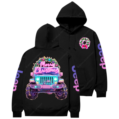 Chubby Neon-Style Off-road With Rounded Cartoon Proportions Jp Casual Hoodie