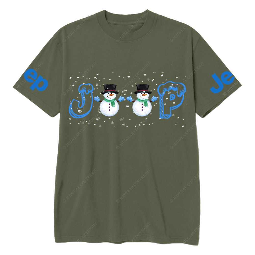 Merry Christmas Snowman Blue Jp T-Shirt