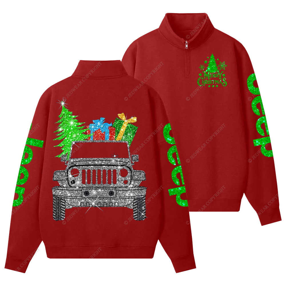Merry Christmas Bling Jp Half-Zip Jacket Sweatshirt