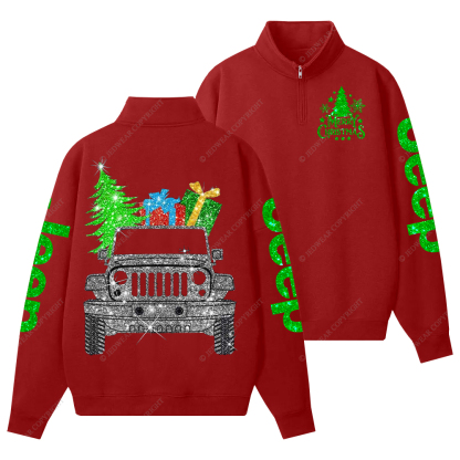 Merry Christmas Bling Jp Half-Zip Jacket Sweatshirt