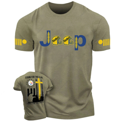 Pittsburgh Steelers Football Stand For The Flag Kneel For The Cross Nation Religion Jp T-Shirt