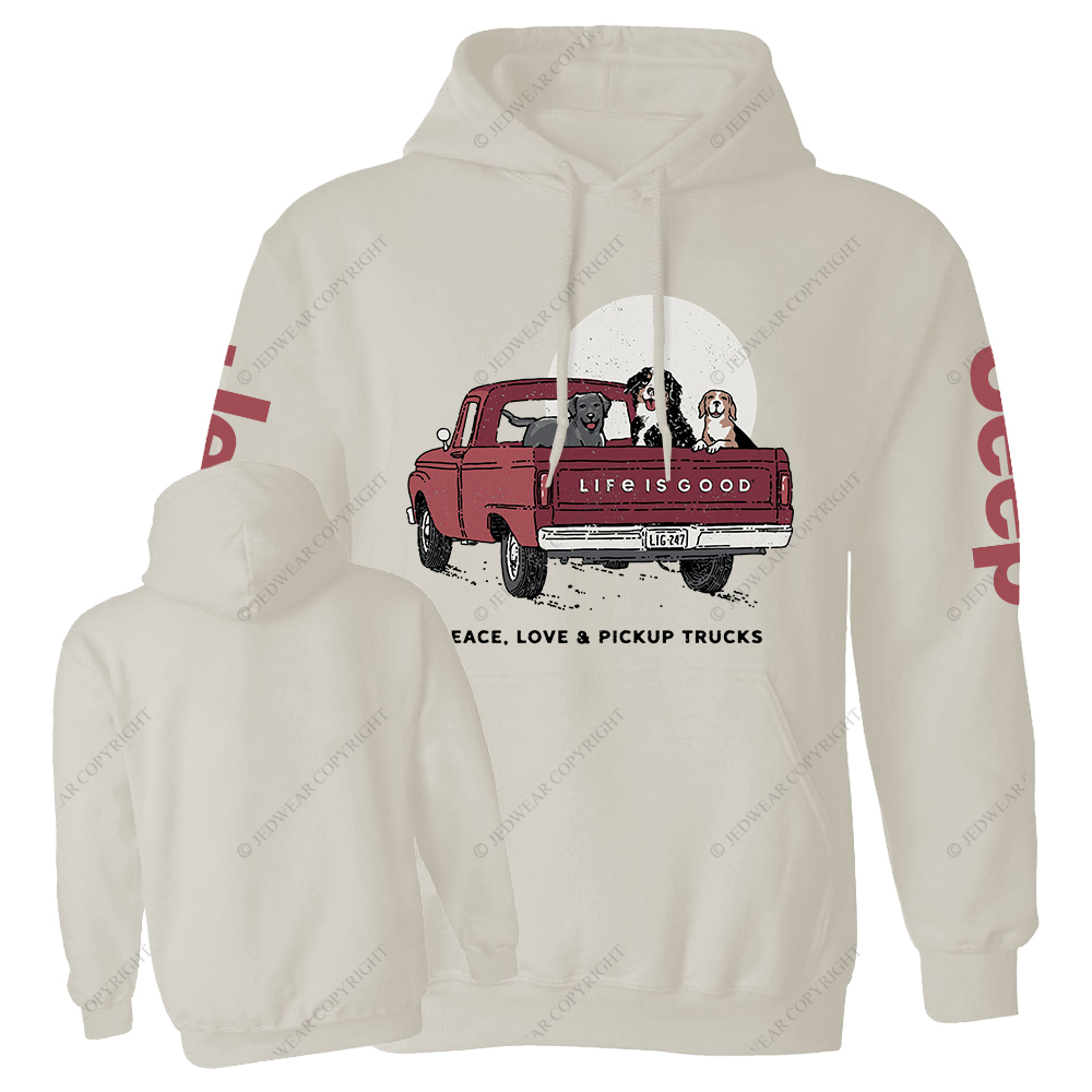 Life Is Good Women's Peace Love Pickup Trucks Jp Casual Hoodie