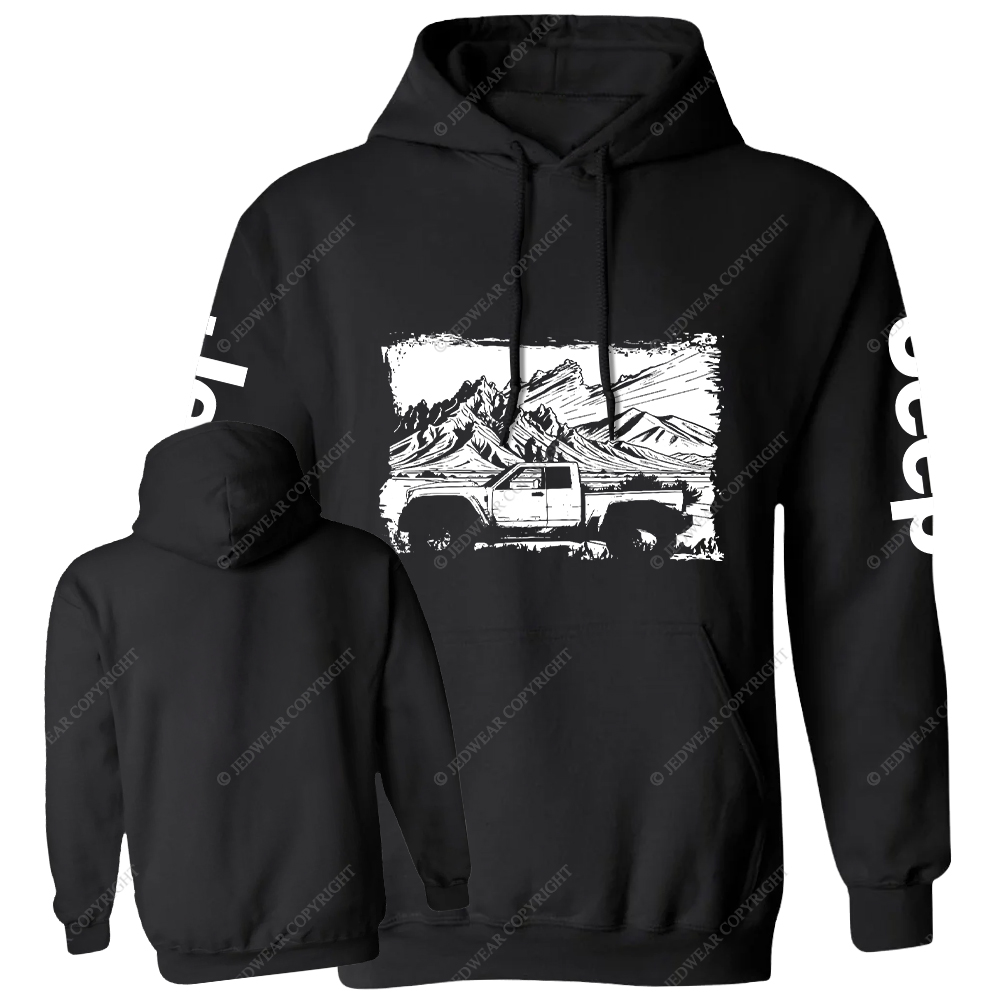 Truck In Mountain Landscape Jp Casual Hoodie