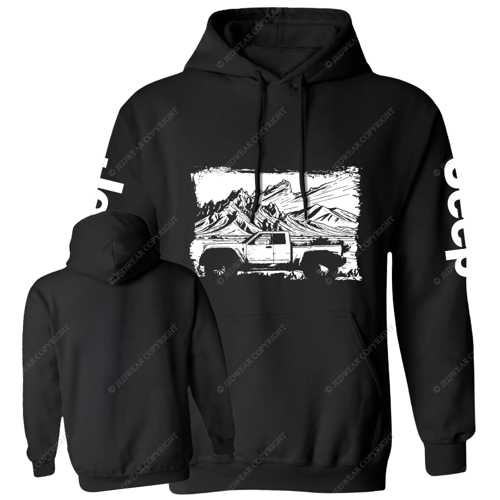 Truck In Mountain Landscape Jp Casual Hoodie
