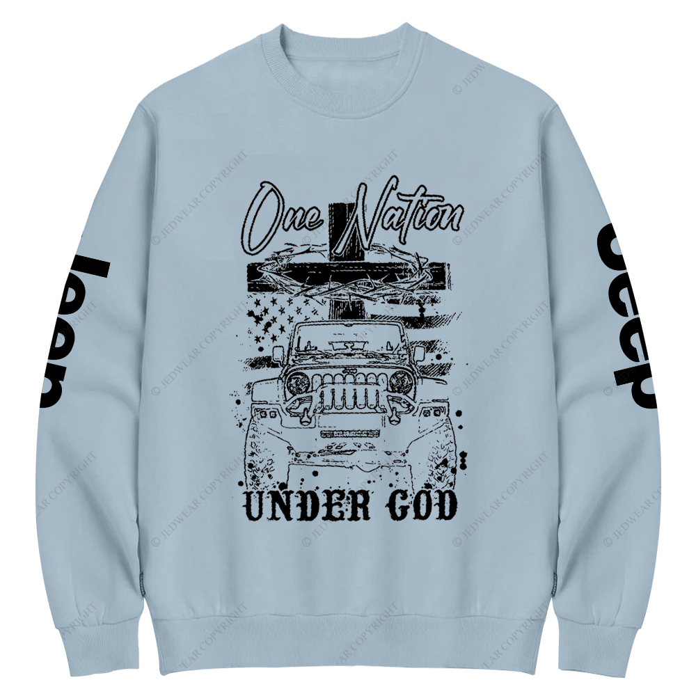 Jesus Religion One Nation Under God Jp Crew Neck Sweatshirt