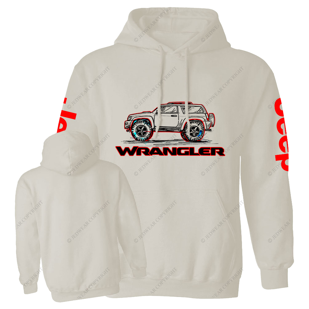 Red Hand-Painted Off-Road Car Country Jp Casual Hoodie