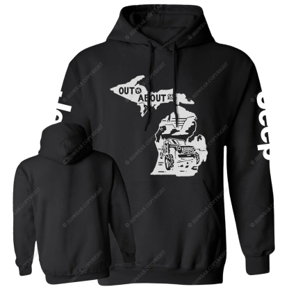 Out About Off-Road Map Of America Jp Casual Hoodie